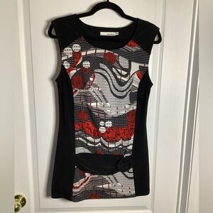 Erin Blair Y2K sleeveless tunic top with buckle detail